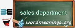 WordMeaning blackboard for sales department